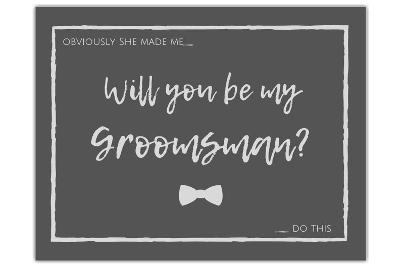 Elcer Will You Be My Groomsman? Will You Be My Best Man? Proposal Cards with Envelopes 10 pack | Groomsmen, Wedding Party Proposal Black and Dark Grey Vintage Rustic Premium Card stock - Image 3